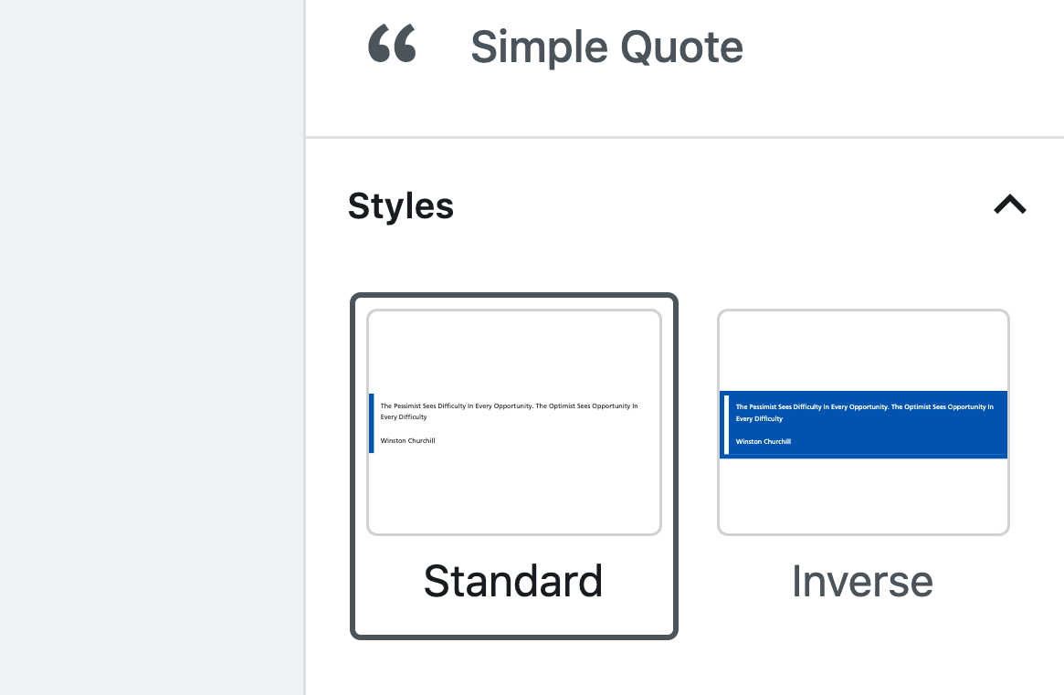 Style options for Simple Quote